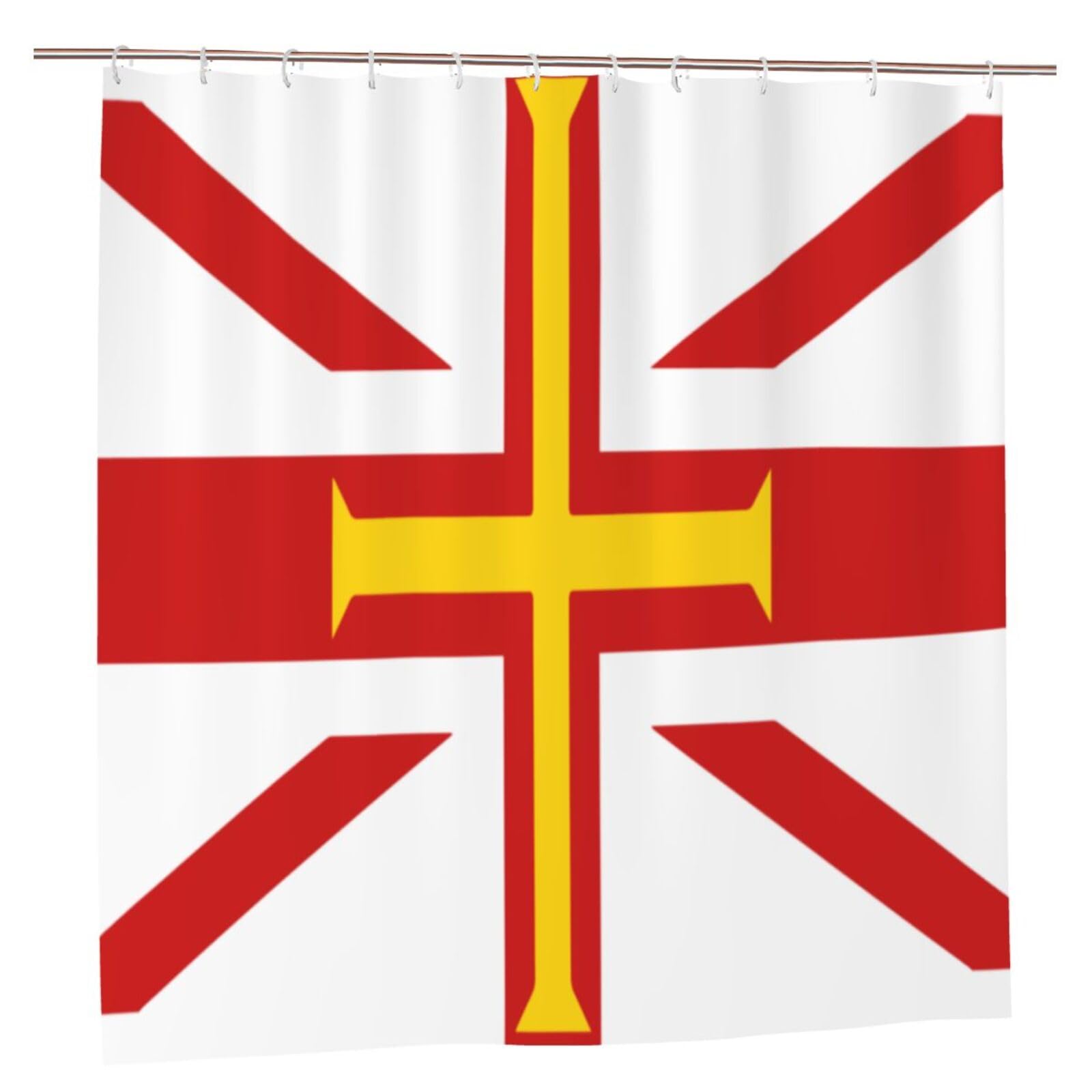 KLGRTJHK Flag of Guernsey Islands Shower Curtain 72x72in Bathroom Curtain﻿