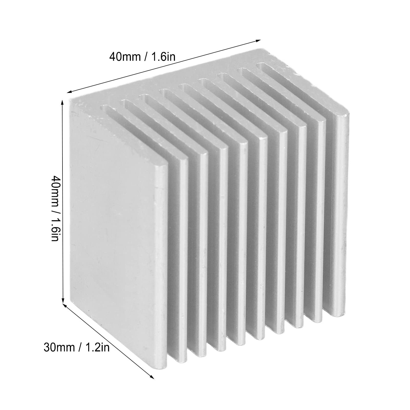 Tyenaza Disipador De Calor De Aluminio De 8 Piezas, Disipadores De Calor De 40 X 40 X 30 Mm Aletas De Enfriamiento del Radiador para Placa De Circuito Y Dispositivos Semiconductores(Without Adhesive)