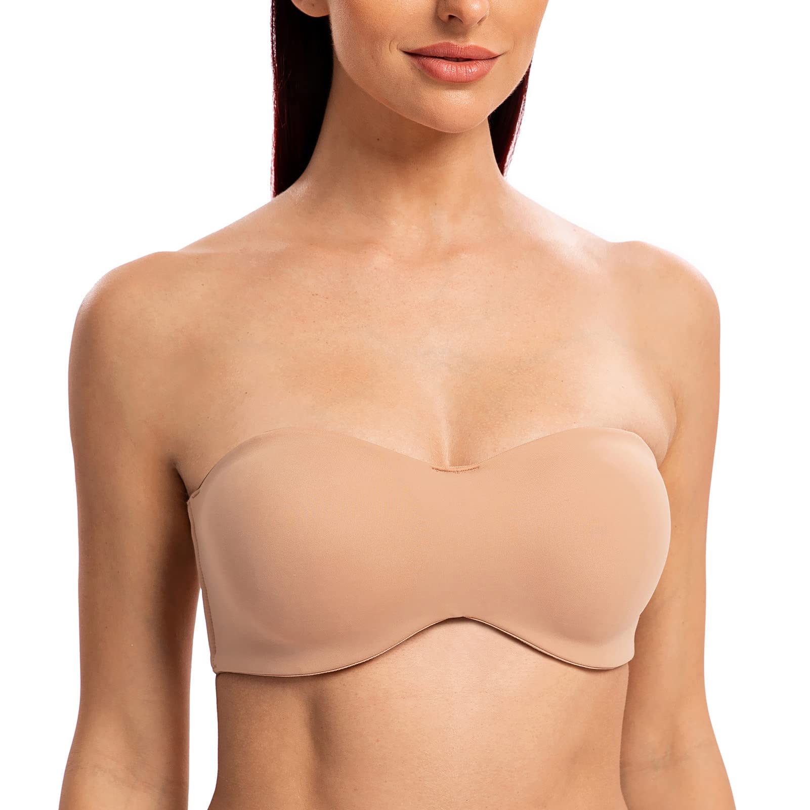 MELENECA - Sujetador con Aros sin Relleno Reductor sin Tirantes Bandeau para Mujer