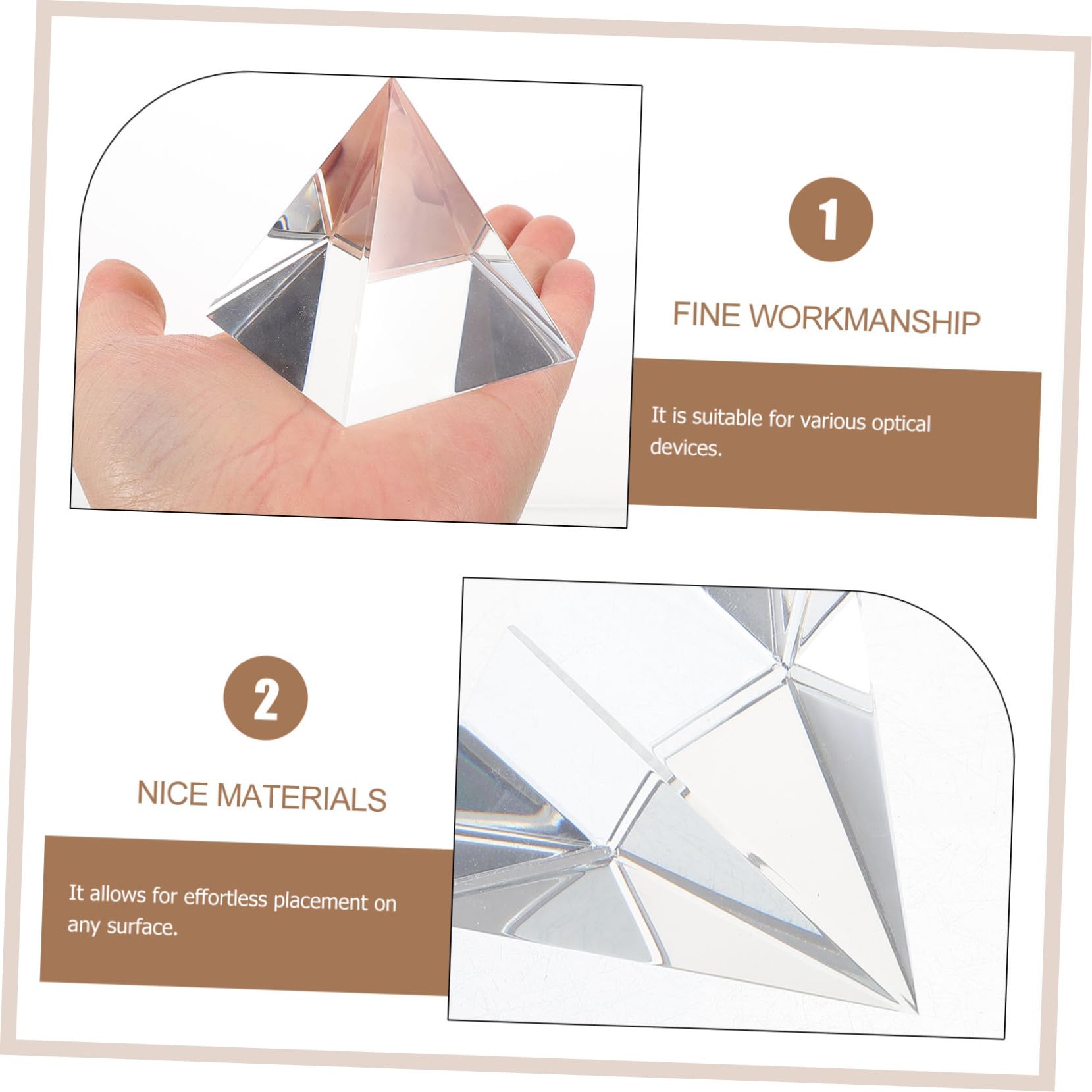 Unomor Optical Prism Living Room Decor Decoration Sun Catcher Photography Prisms Whimsical Glass Pyramid Optical Experiment Glass Prism Light Prism Sun Catcher Decor Light Spectrum Prism