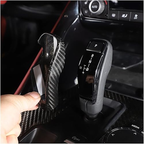 Miniatura 4 de PASGON Compatible con Toyota GR Supra A90 2019-2022 de fibra de carbono real para consola central de coche cubierta de cabezal de cambios calcomanía