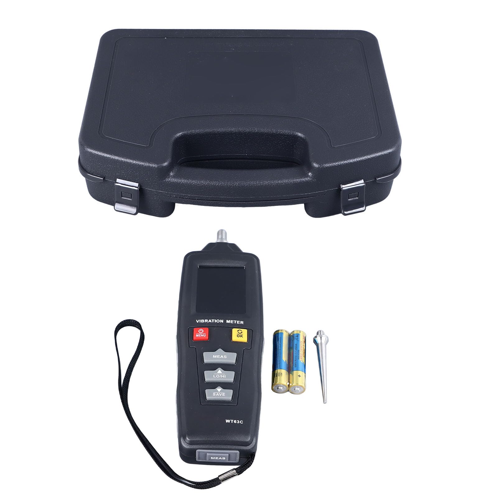 lyrlody Analyseur de Vibrations Portatif ABS 0 à 4 KHz avec Capteur Piézoélectrique Mesurant le Déplacement de la Vitesse d'accélération pour les Techniciens d'inspection des Machines