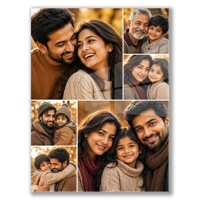SNAPTRAP Personalized Acrylic Photo Frame Collage 5mm Thick | Customized Wall Photo Frame Gift for Family Couple Girlfriend Boyfriend Wife Husband | Premium Glossy Memory Frame Decor (Portrait, 12X16 Inch)-image-18
