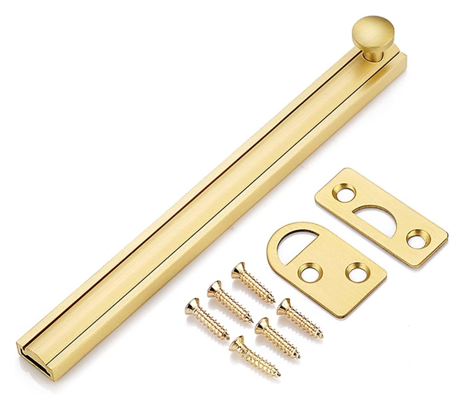 Door Latch， All Copper Slide Door Bolt 2-8in Multicolor for Childproofing and Petproofing(Gold,6in)