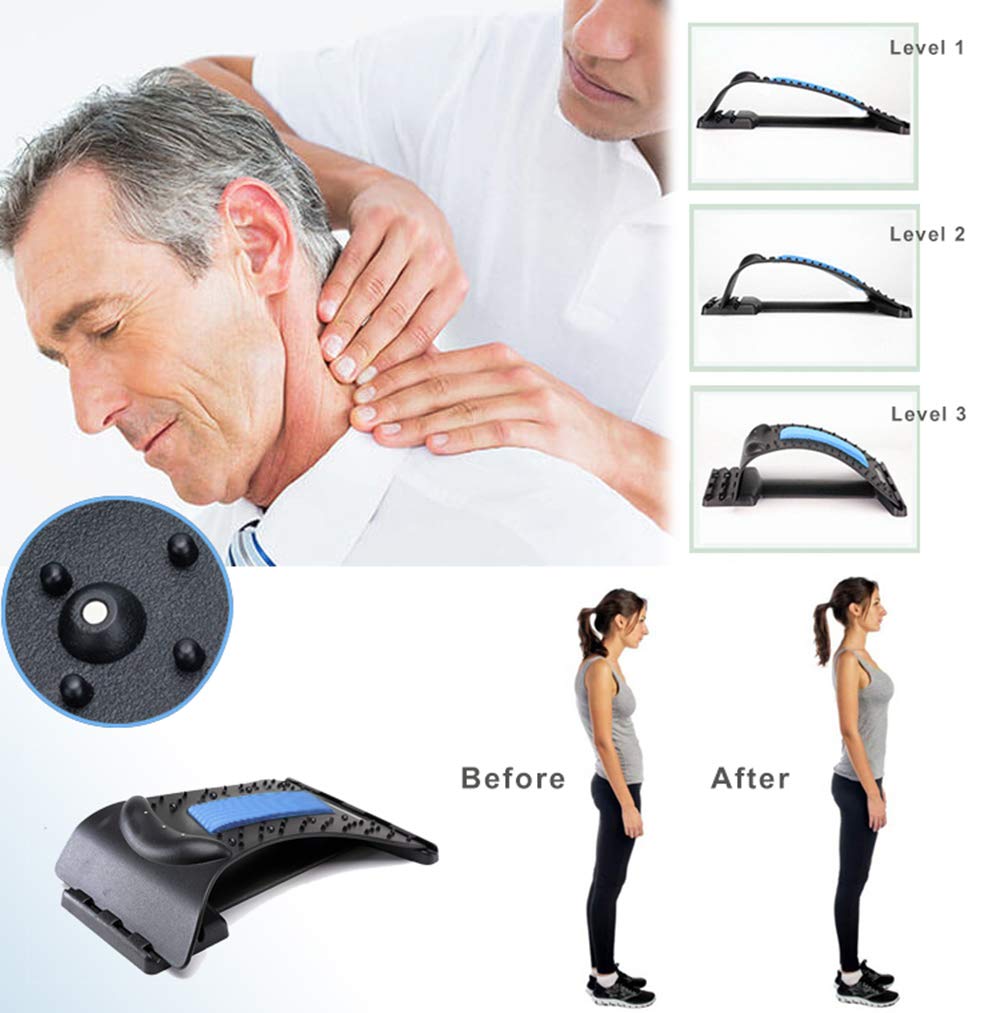 Back Stretcher, Lumbar Back Pain Relief Device,Adjustable Back Massager