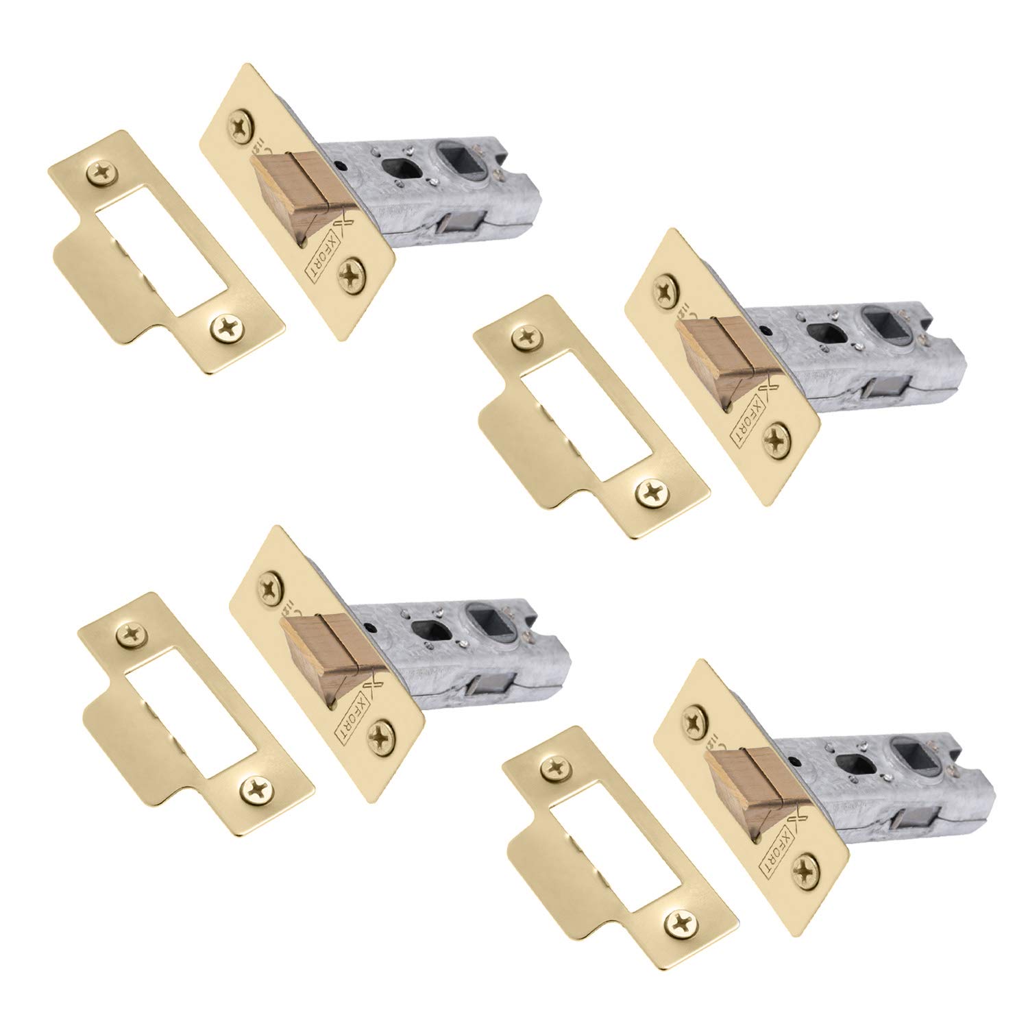 Buy XFORT® 4 Pack Polished Brass Tubular Latch 75mm, CE and Fire Rated