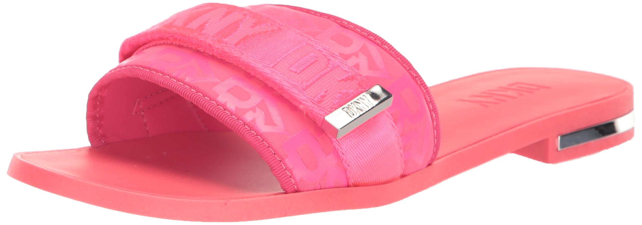 Amazon.com | DKNY Women's Wezli Flat Slide Sandal, Fuchsia, 9 | Slides