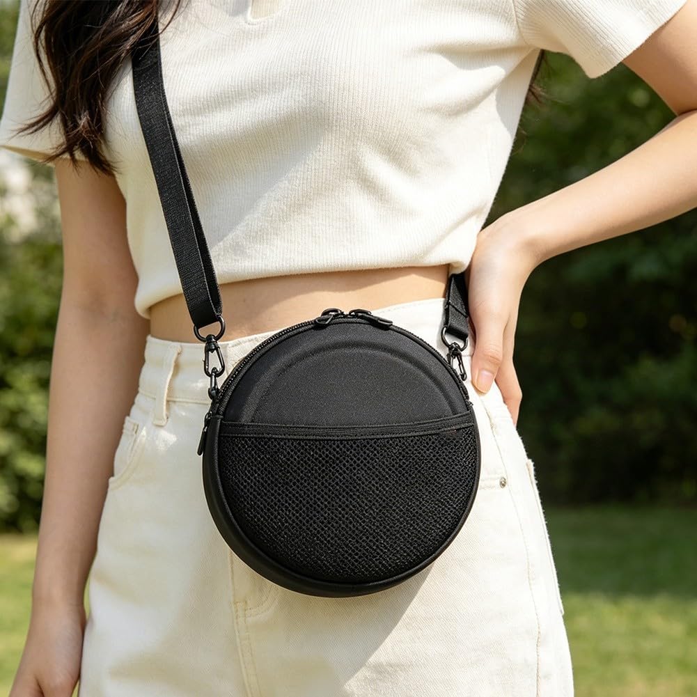 CD-Player-Tasche mit verstellbaren Schultergurten, tragbarer Disc-Player-Aufbewahrungshalter für Reisen, kompakte Tragetasche mit Organizer-Fächern und sicherer Passform für unterwegs