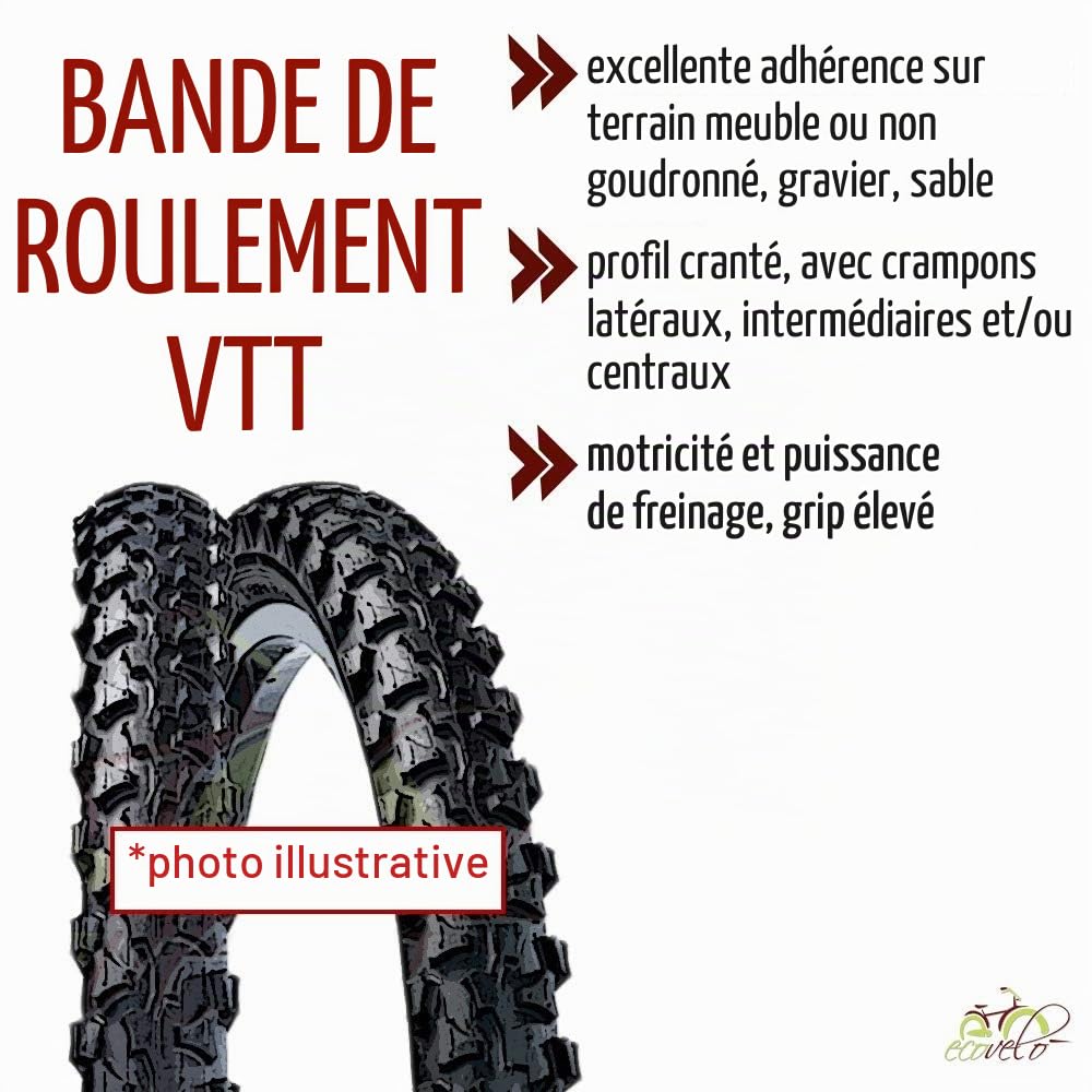 2 pneus + 2 chambres à air pour VTT Vélo Vélo Noir 27.5 x 2.10 (52 – 584)