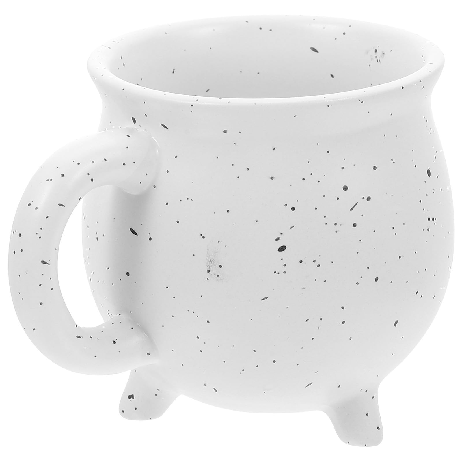 POPETPOP Kreativer Keramik Kaffeebecher 450ml Weiß mit Rutschfestem Griff Halloween Wasser und Latte Tasse Langlebige Teetasse als Geschenk für Familie Freunde