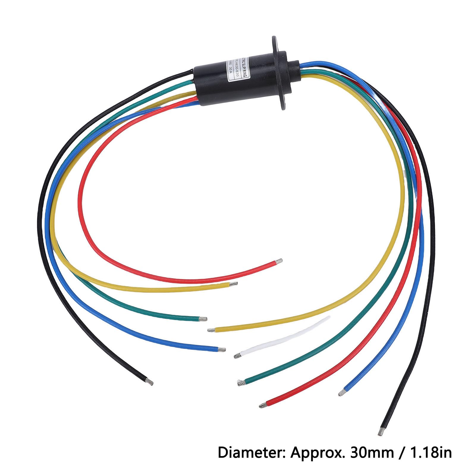 Anillo Colector Eléctrico de 30 Mm, 250 RPM, 6 Cables, 10 A, 15 A, 30 A, Anillo Colector, Junta de Contacto Eléctrica Giratoria, Conmutadores de Conector Giratorio, Ideal para Monitores,
