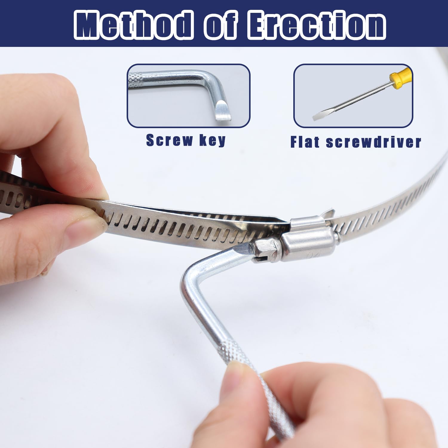 6PCS Adjustable 304 Stainless Steel Duct Clamps Hose Bangladesh