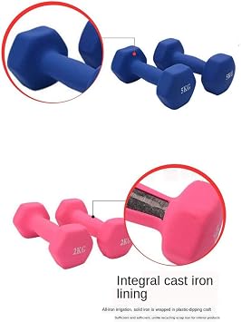 Neoprene Dumbbell Home Exercise Arm Hand Weights Pilates Dumbbells in 1kg to 5kg Sold As A Pair for Men Women Weights Home Gym Strength Exercise