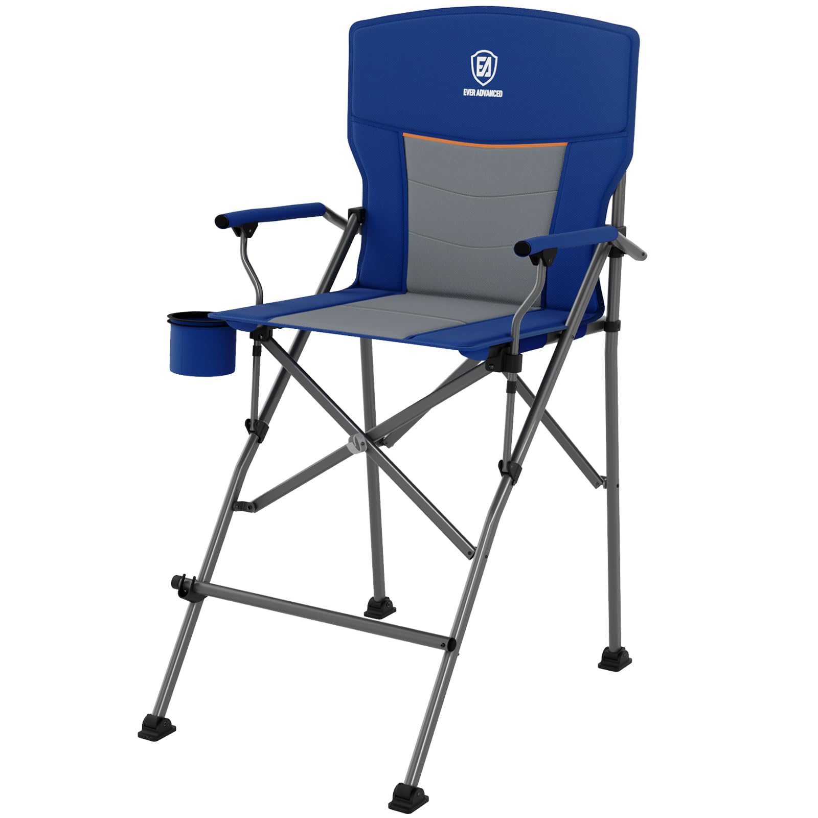 EVER ADVANCED Tall Directors Chair with Cup Holder 31", Bar Height Folding Chair for Camping, Sports with Carry Bag, Mesh Pockets and Footrest, Heavy