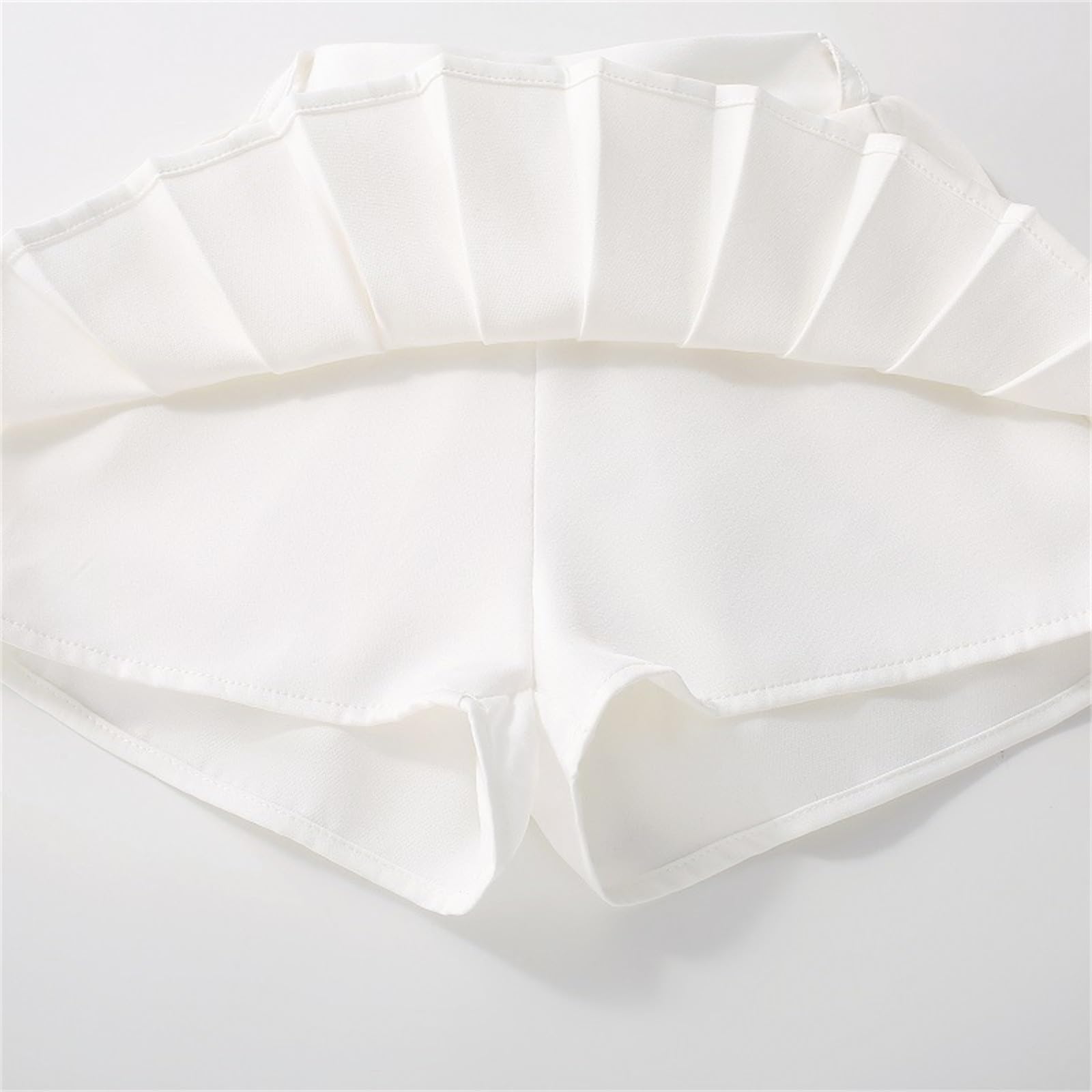 Générique Jupe plissée pour Fille avec Short Taille Haute – Tenue d'été Mignonne et Confortable pour Les Filles (White, 11-12 Years)