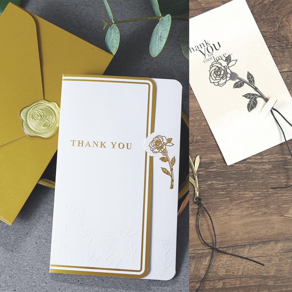 ONEBO 4 Pcs Classical Rose Book Mark,Vintage Metal Pendant Bookmarks,Hollow Personalised Bookmarks,for Commemorative Gifts Wedding Gifts and Souvenirs for Your Friends and Relatives(2 Colours) - Image 4