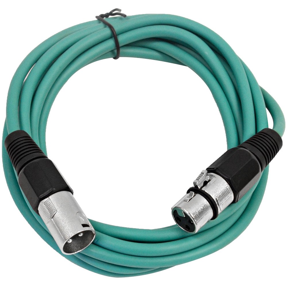 SEISMIC AUDIO - SAXLX-10 - 10' Green XLR Male to XLR Female Patch Cable - Balanced - 10 Foot Patch Cord