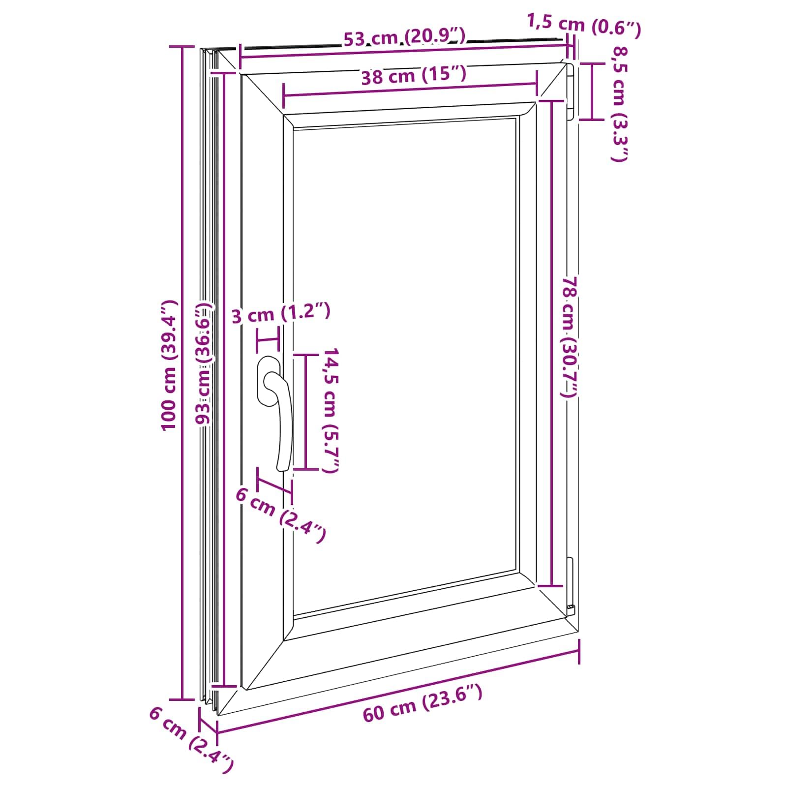 vidaXL Ventana de sótano RISOR 60 x 100 cm PVC y Vidrio Blanco, Sótano, Aislante Térmico Moderno y Duradero para Ventanas Eficientes, Accesorios de Vidrio PVC Aislantes