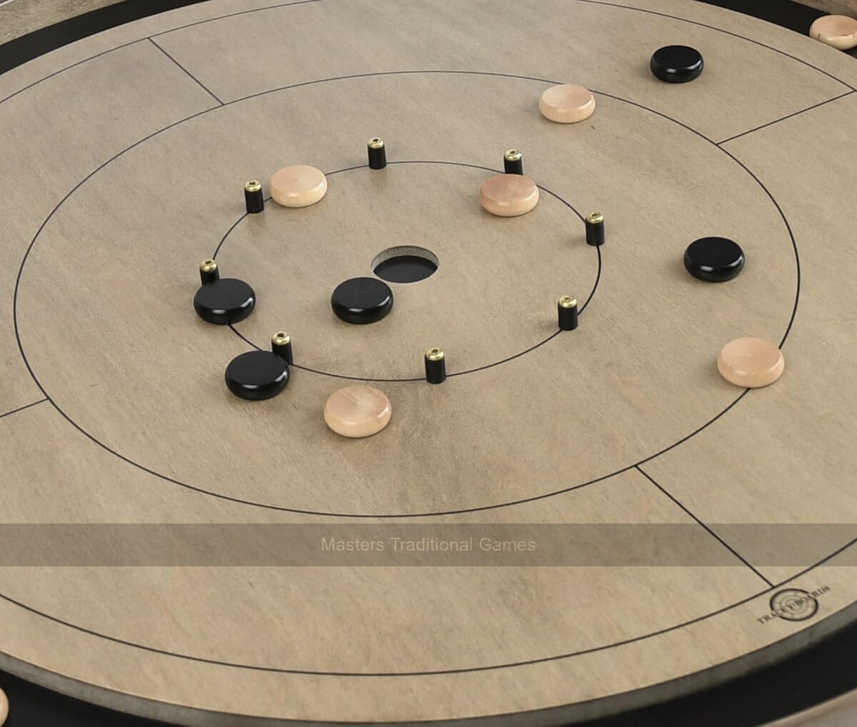 Tracey 'Grey Rock' Crokinole Board - Tournament Board - Dark Grey Ditch and Hole - 26 Disks - Handmade in Canada