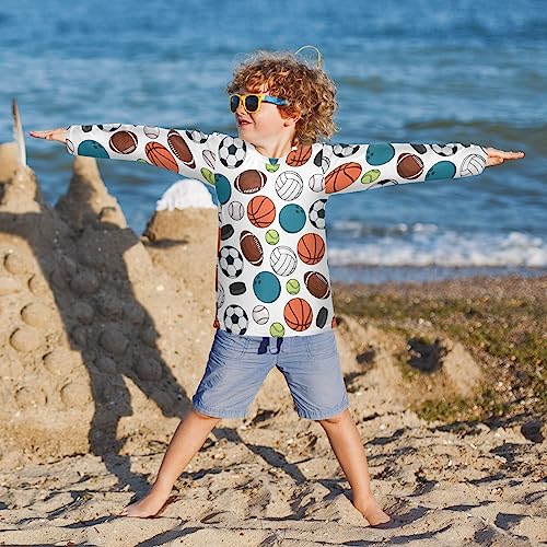 Image of CaTaKu Boys Swim Shirt Long Sleeve Rash Guard for Boys Toddler Rashguard Water Sun Shirt UPF+ 50 Swimwear