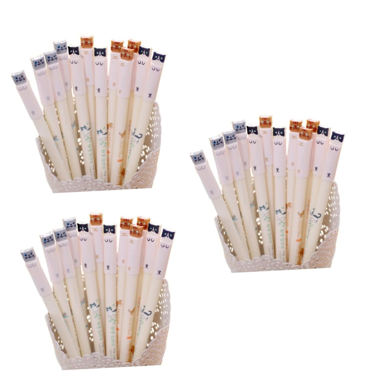SHINEOFI 36pezzi Penne Gel Con Inchiostro Nero Extra Fine Cancelleria Kawaii Per Studenti e Amanti Dei Gatti
