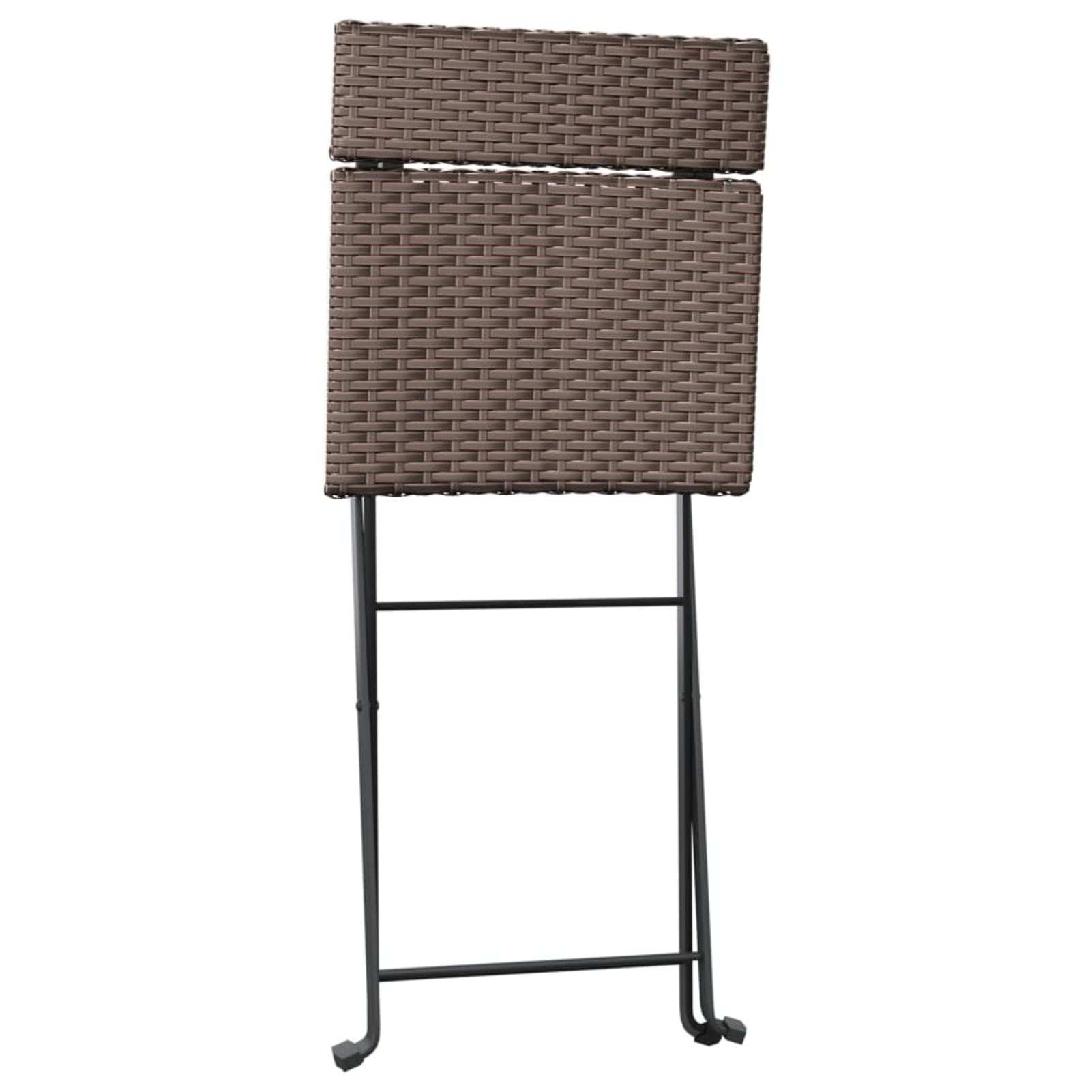 Homgoday Muebles de cafetería Plegables 3 Piezas ratán sintético marrón