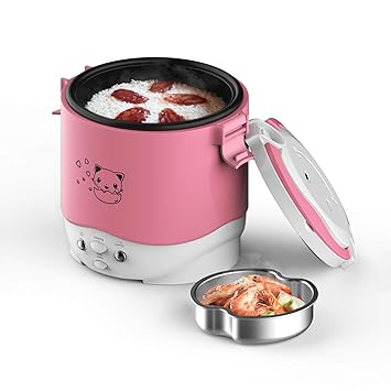 Small Rice Cooker,12v Portable Travel Rice Cooker For Car, Cooking Heating and Keeping Warm Function, Can