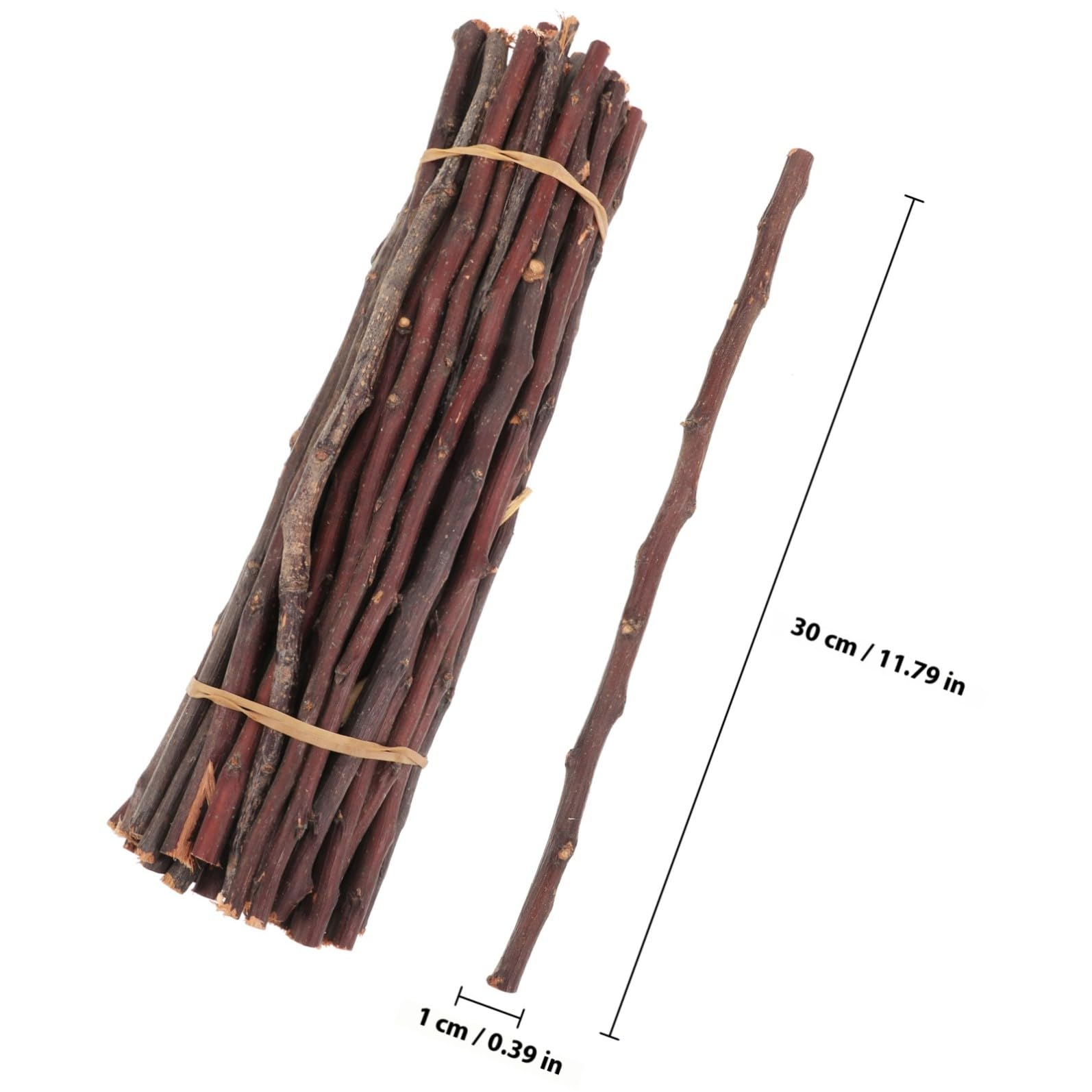 50 Pièces Bâtonnets en Bois Synthétique Marron Ronds pour Loisirs Créatifs, Faciles à Tenir et Résistants, pour Projets DIY Artistiques et Jardinage