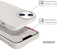 Vista 3 de Telaso Funda para iPhone 13, silicona líquida de goma de gel suave para iPhone 13, funda delgada con forro de microfibra a prueba de golpes, fundas