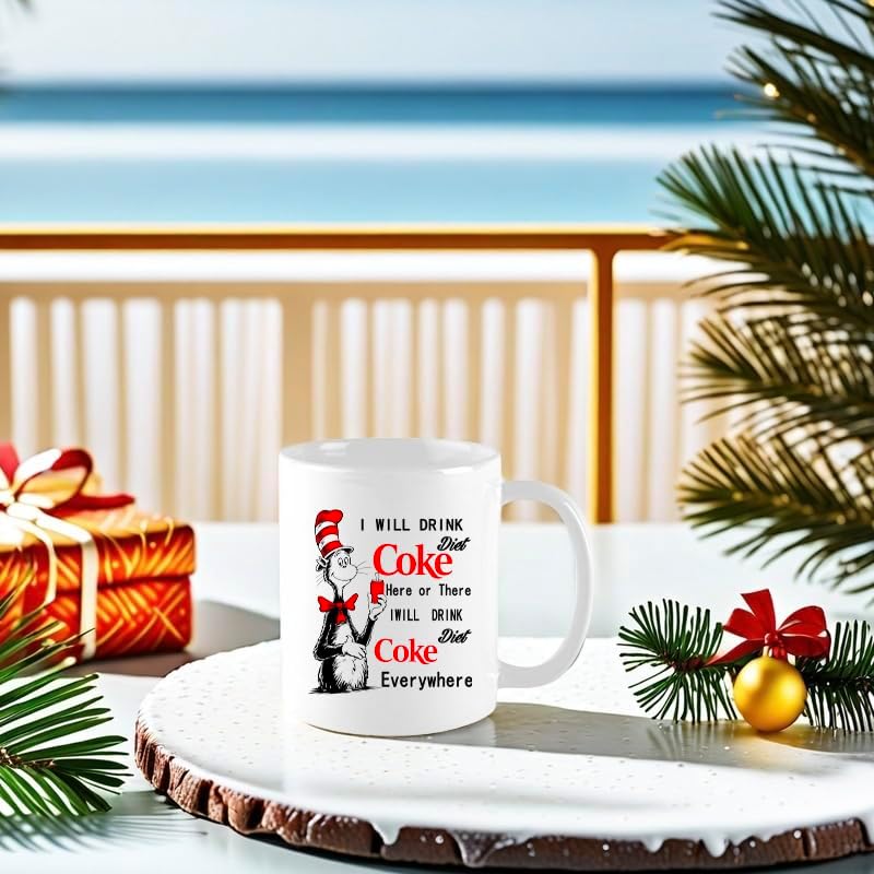 Love For Coke I Will Drink Diet Coke Here Or There For Friend Lover Husband Wife Colleague Sibling In Birthday Christmas Thanksgiving Gift,11Oz Novelty Coffee mug white - Image 7