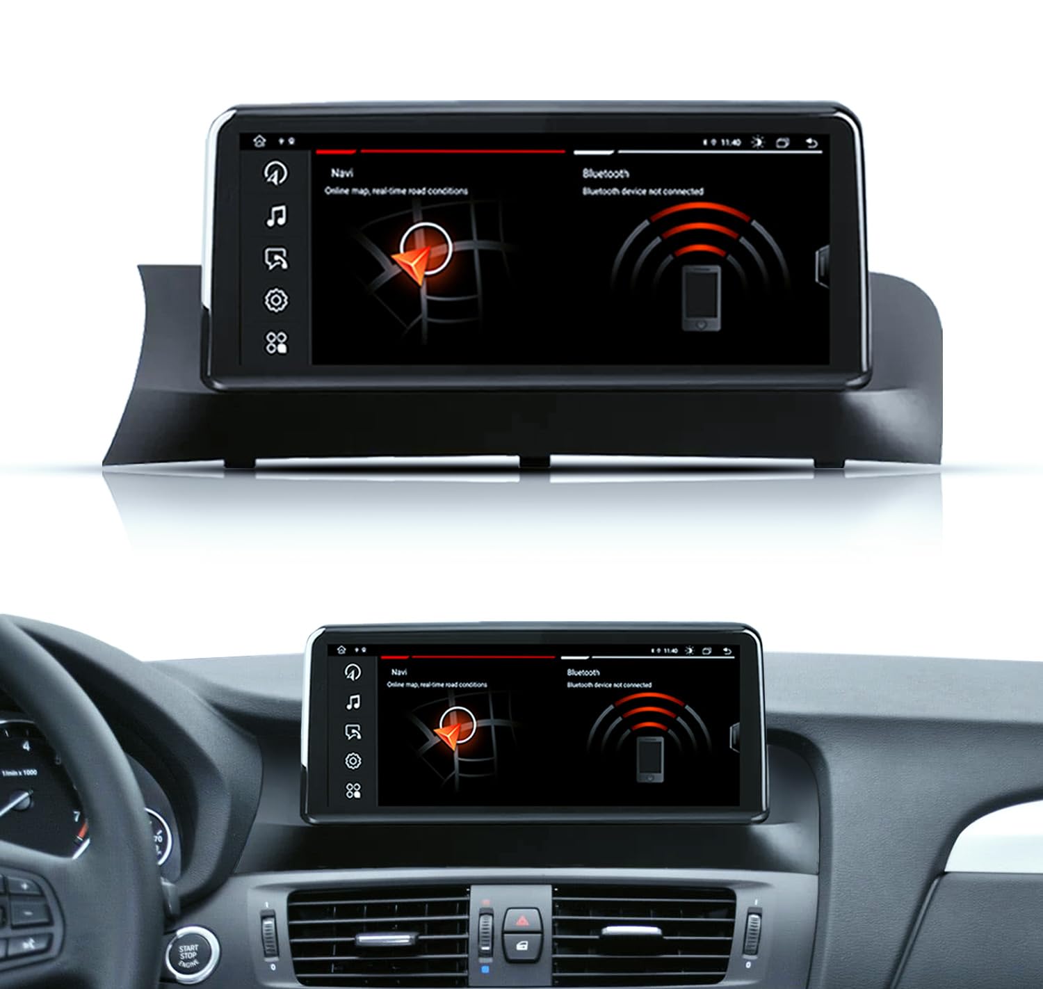 Android 13 Car Multimedia Stereo Radio Player for BMW X3 F25 X4 F26 2014-2017 NBT System Navigation GPS Carplay Android auto, 8 Core, RAM 4GB