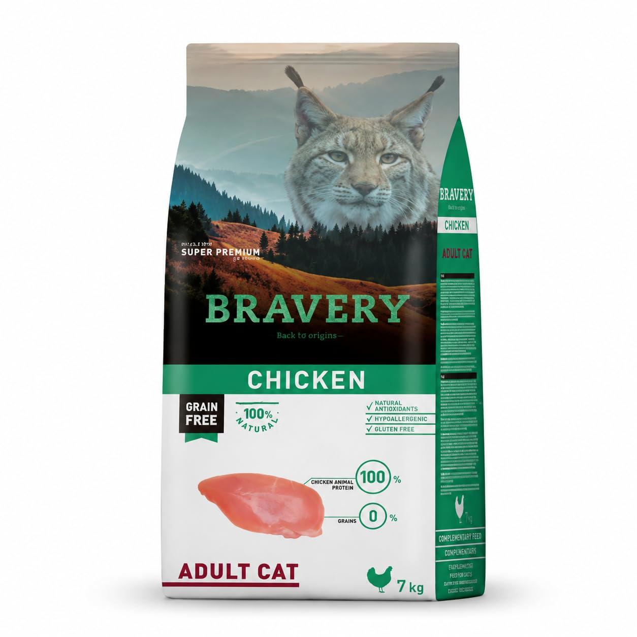Bravery Adult Crocchette Gatto Adulto con Pollo, Mangime Secco Grain Free per Gatti Adulti, Alimento Completo Premium con Proteine Animali e Ingredienti Digeribili, 7 kg