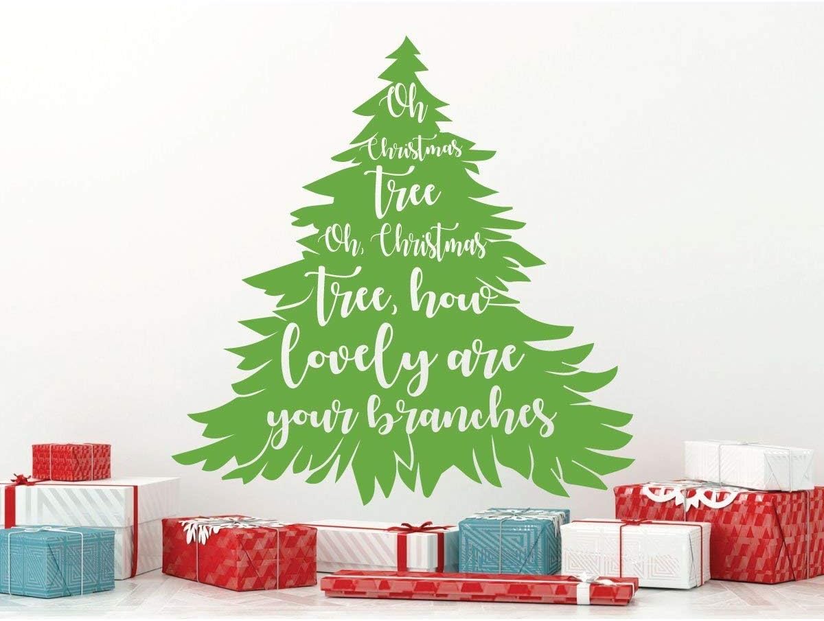 Oh Christmas Tree Wall Decal - Holiday Vinyl Decor for Living Room or Home Decoration