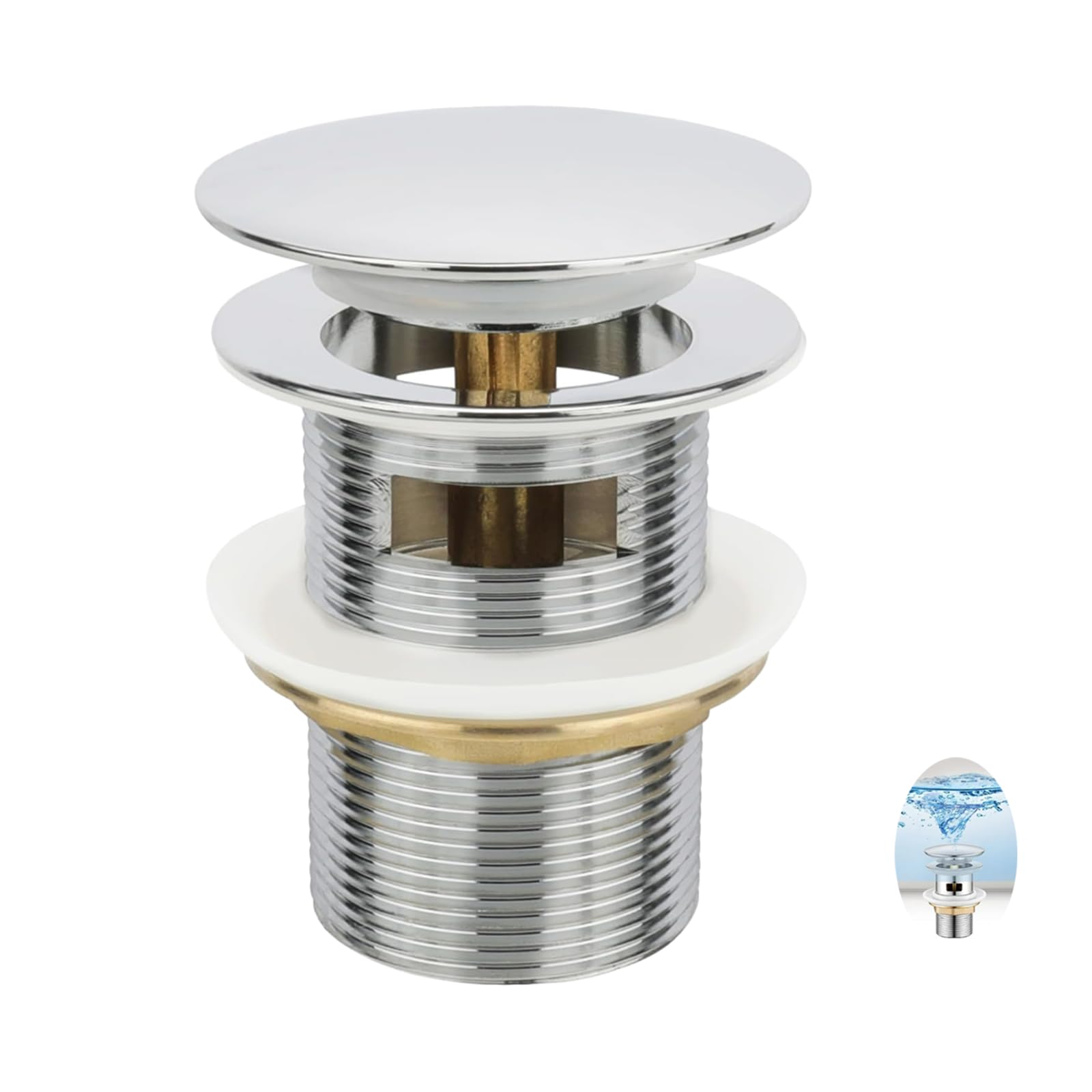 Photo 1 of ?Limited-time Promotion? Pop Up Freestanding Tub Drain Plug, 2025 Upgraded freestanding tub Drain?Rust-Proof and Clog-Proof (for Most freestanding bathtubs) (Cold Silver)