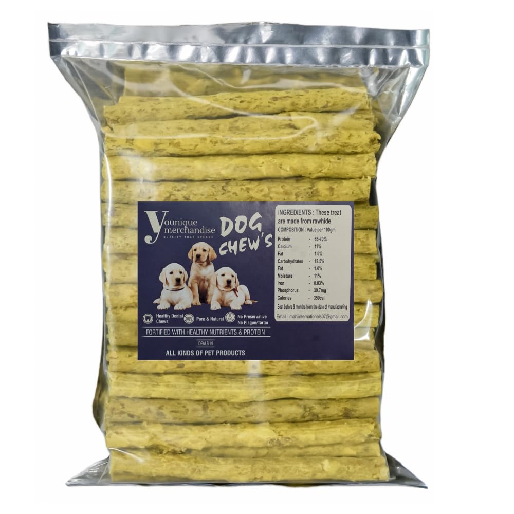 YOUNIQUE MERCHANDISE Chicken Flavor Dog Chew Stick | Munchy Sticks for Dogs | Protein Chew Sticks for Dogs | Dog Treat | Dental Sticks for Dogs | Long-Lasting Chews | Dog Treats (4 KG) (B08M8QYYWJ) Amazon Price History, Amazon Price Tracker