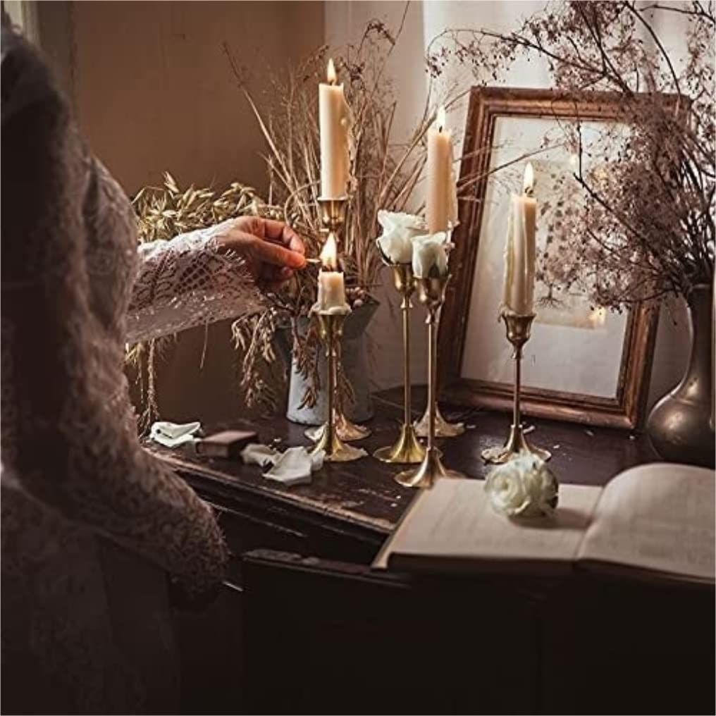 Kerzenständer 3-teiliges Set aus Metall mit Einzelkopf, antiker Kerzenständer, Dekoration für Zuhause und Restaurant, Candlelight Dinner, Requisiten, Dinner-Ornamente