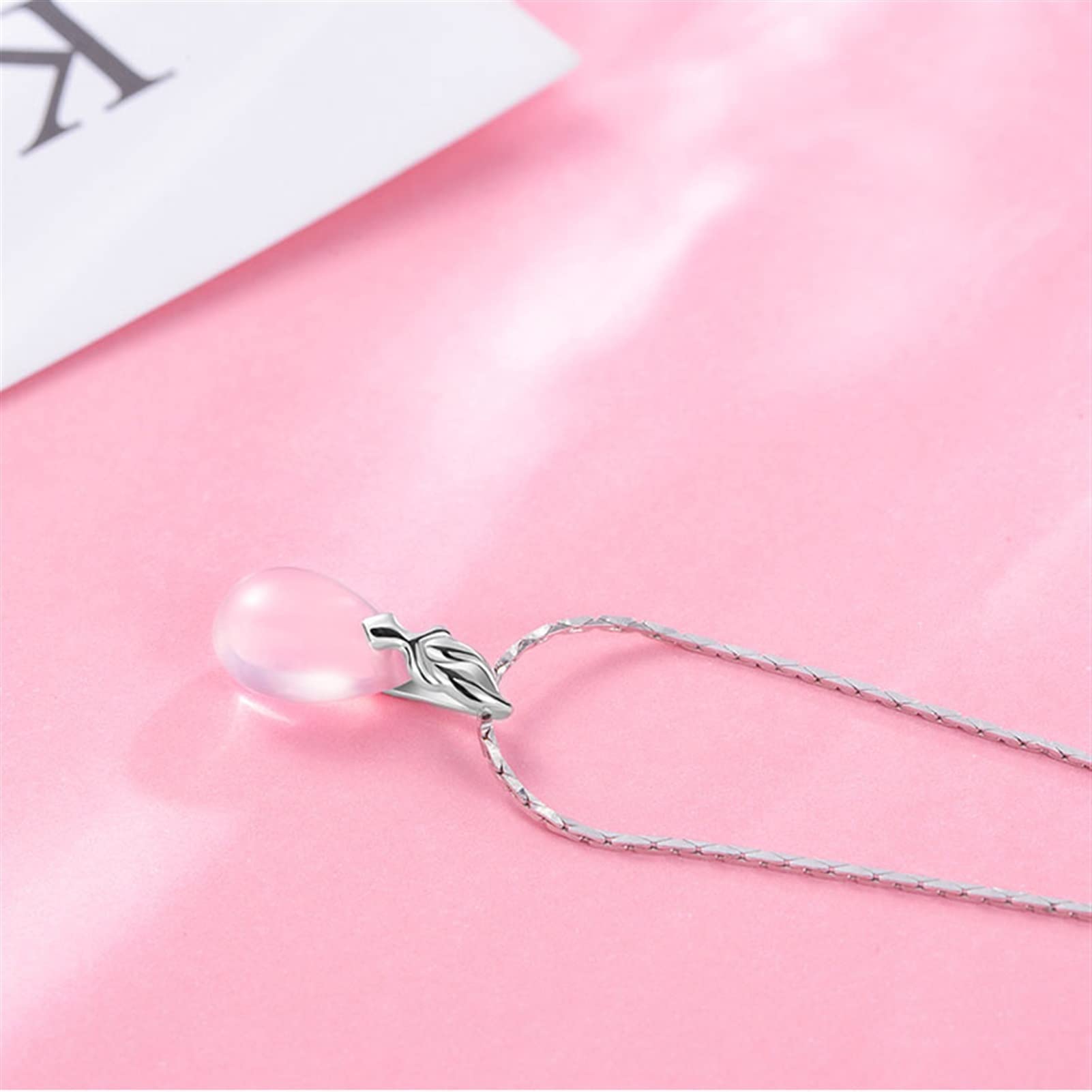 Collane Signore temperamento elegante collana rosa pietre preziosa a forma di gemma a forma di goccia elegante collana di lusso gioielli gioielli Collana da donna ( Chain length : 45cm )