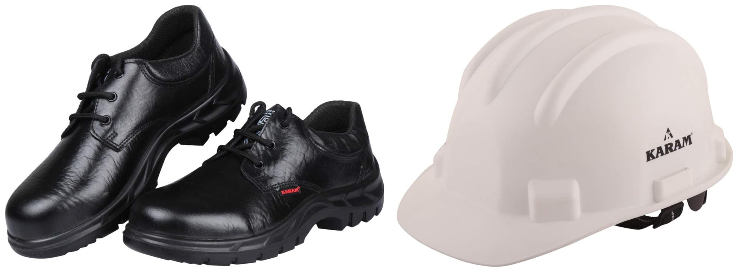 Karam FS05 Black Leather Safety Shoes for Men | Single Density with Steel Toe | Antistatic, Antislip-picture-28