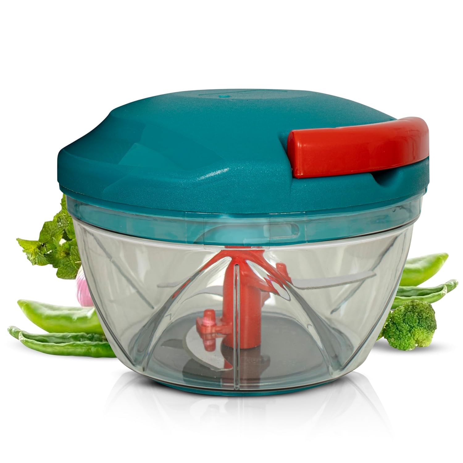 Mechintel Mini Compact Handy Chopper, Fruit Nut, Onions, Vegetable, Meat Grinder/Slicer/Shredder, Salad Maker Vegetable Tools, Manual Food Processor, 500ml