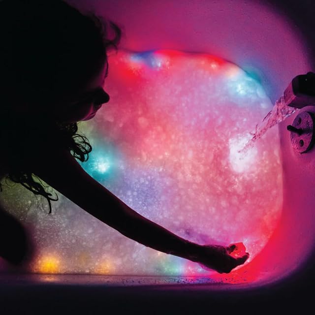 Foto 8 de 8 de Glo Pals Sammy - Juguete de baño activado por agua rojo con 2 cubos de luz reutilizables para juego sensorial