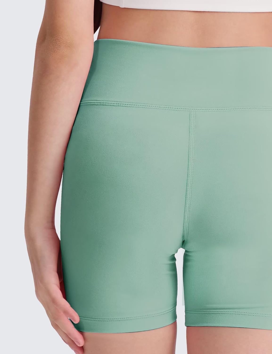 Girls 4'' High Waisted Biker Shorts, Stretchy Athletic Workout Running Shorts for Kids and Teens - Image 3