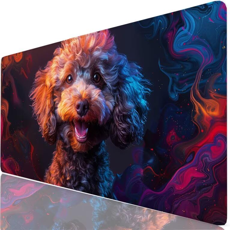 Marrón Alfombrilla Escritorio XXL 700x400 mm Perro Mouse Pad Grande, Protector de Mesa Impermeable, Alfombrilla Ratón XL con Base Antideslizante, Accesorios Oficina Modernos Regalo para Familia H0-353