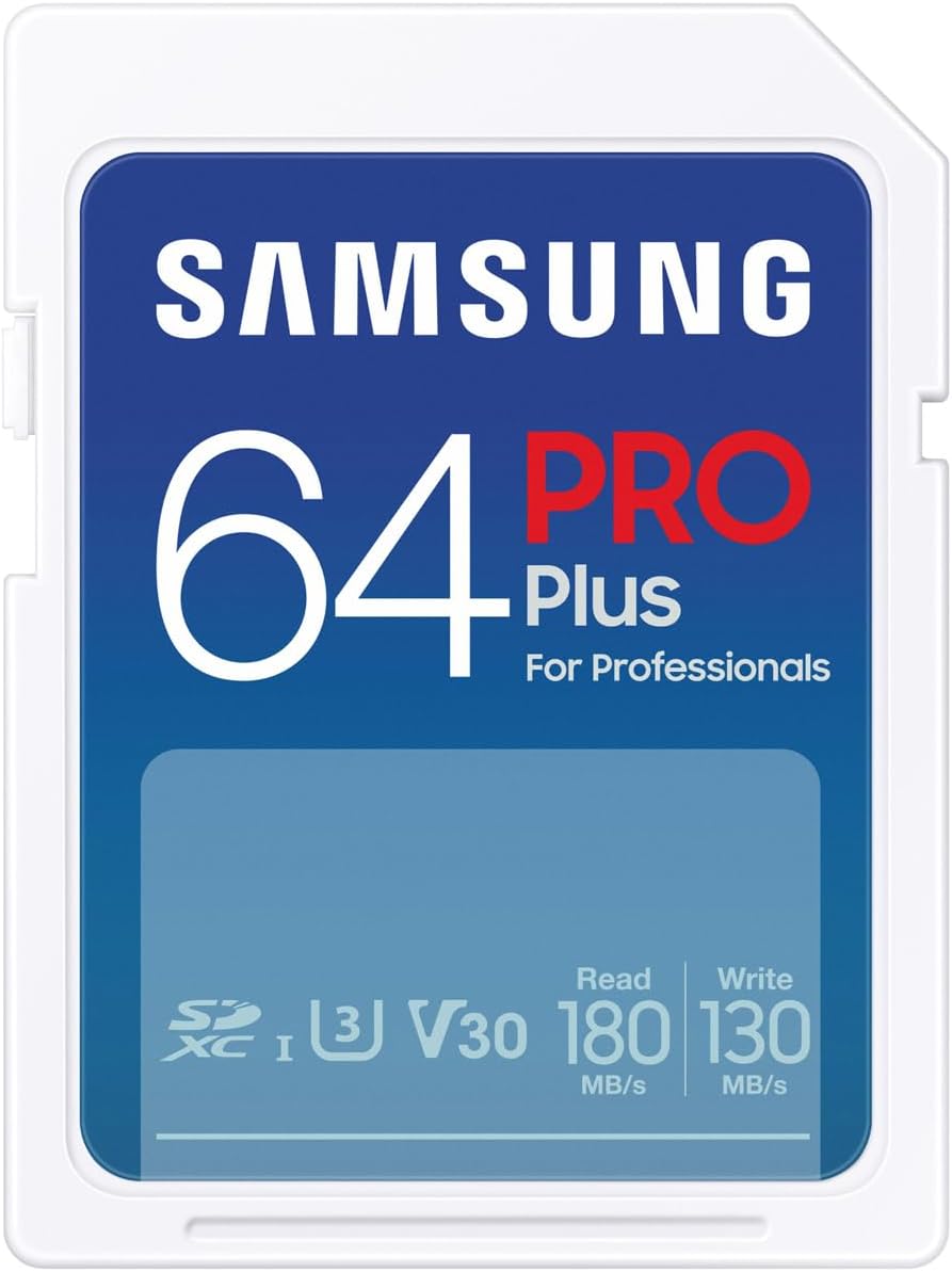 Samsung Memory PRO Plus 64GB UHS-I U3 Photography SD Card Up to 180MB/s (MB-SD64S/EU)
