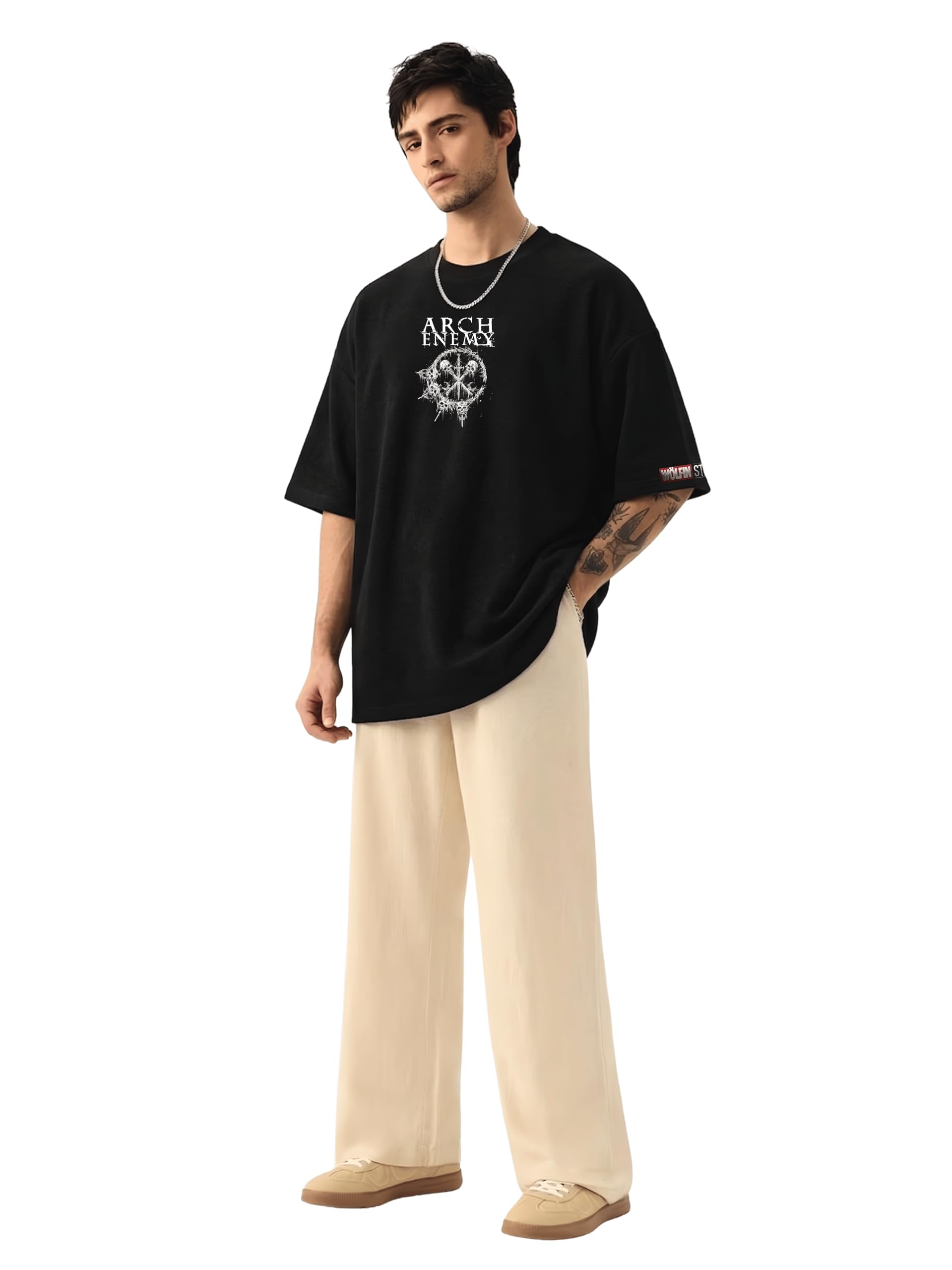 Buy WÖLFIN Arch Enemy Graphic Oversized T-Shirt for Men | Premium