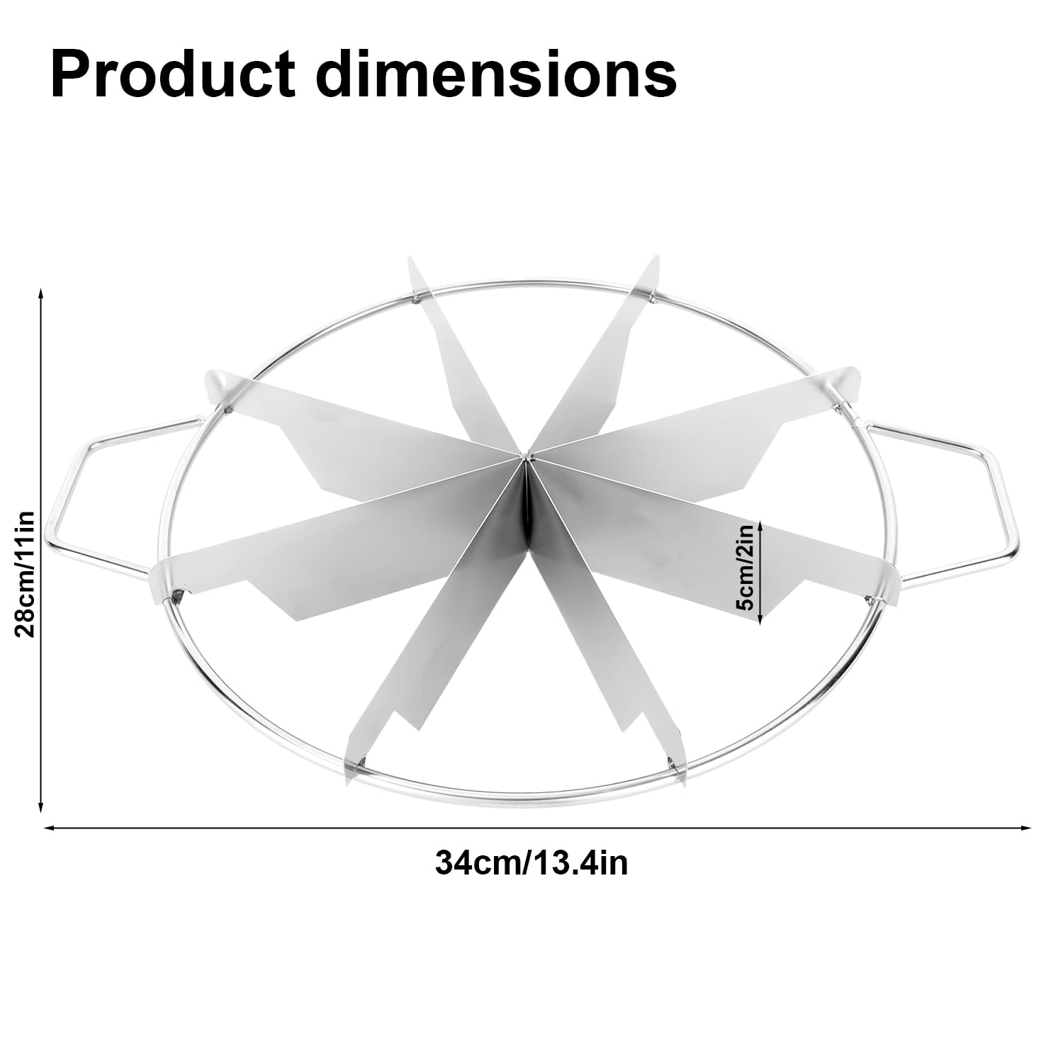 Presse à Découper les Gâteaux à 8 Parts, Coupe-Tartes Ronde en Acier Inoxydable avec Poignées Latérales pour des Portions Uniformes Idéale pour les Boulangeries et la Maison