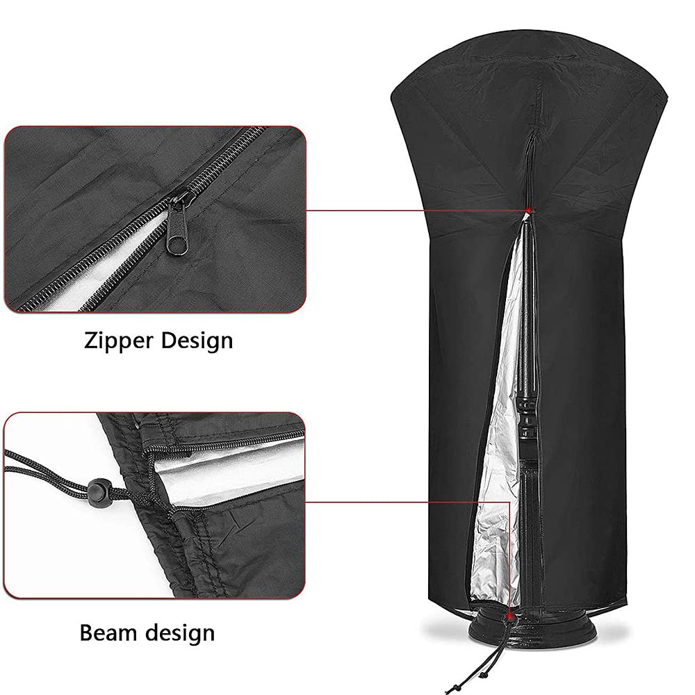 Patio Heater Cover, Impermeabile Copertura Riscaldatore Patio, Copertura Fungo A Gas, Fungo Riscaldante per Esterno A Gas, 420D Oxford, per Mobili da Giardino Terrazza, 226 x 89 x 48 cm