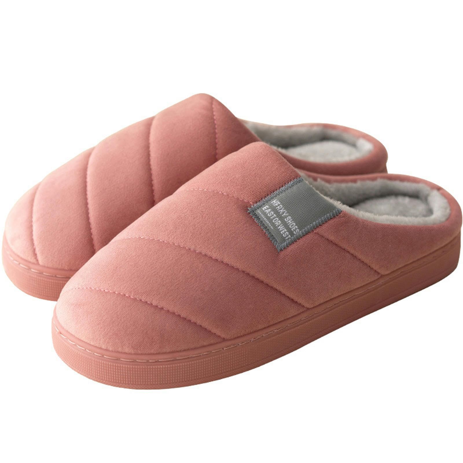 Ciabatte Donna Invernali Pantofole in Cotone Mezzo Pacchetto Invernale per Donne Inverno in Cambio Calda Morbida Non Slittamento per Interni Slifori di Cotone per Uomini-Dark Gray-38-39