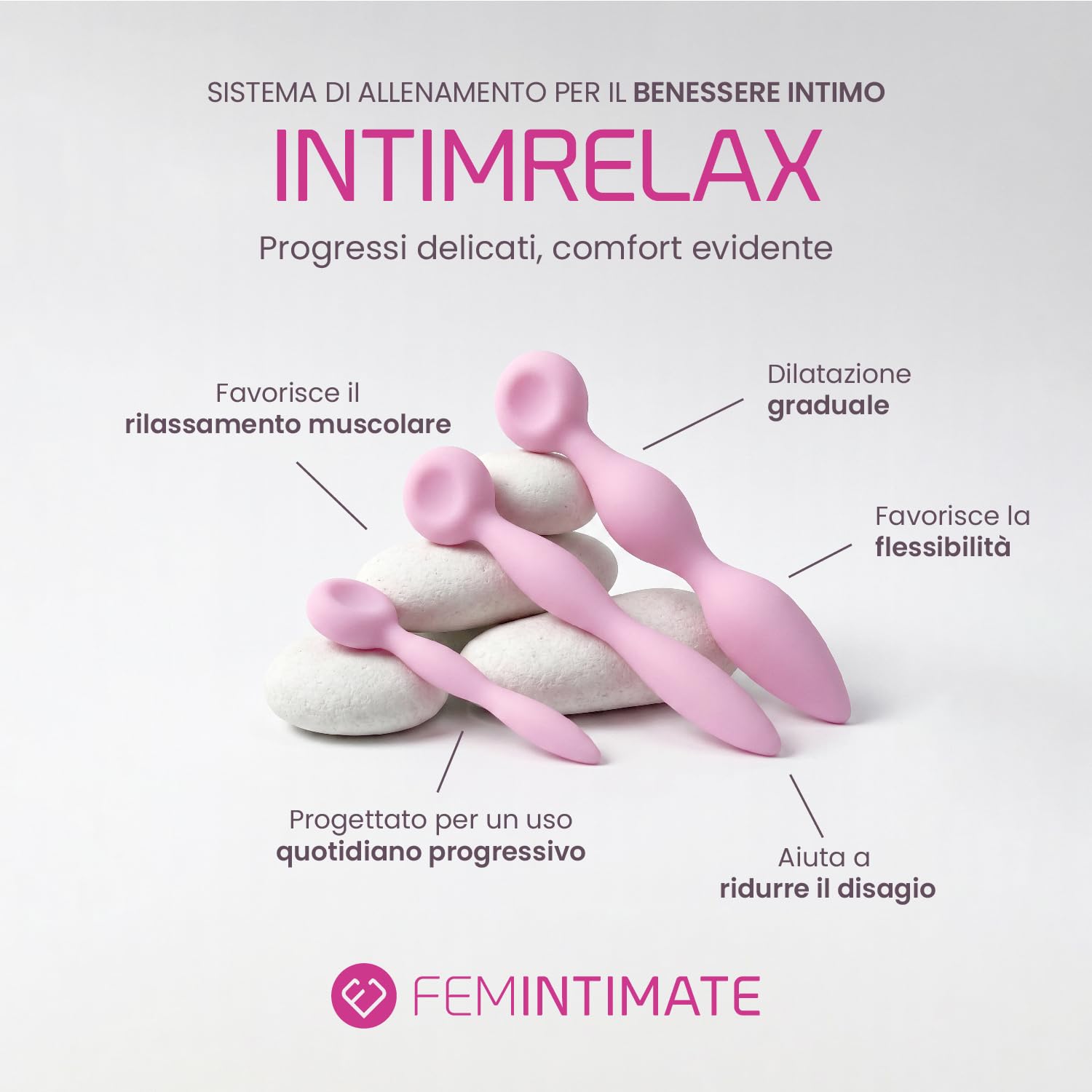 Femintimate Intimrelax – Set Dilatatori Vaginali – Allenamento Progressivo – Migliora Elasticità e Comfort Intimo
