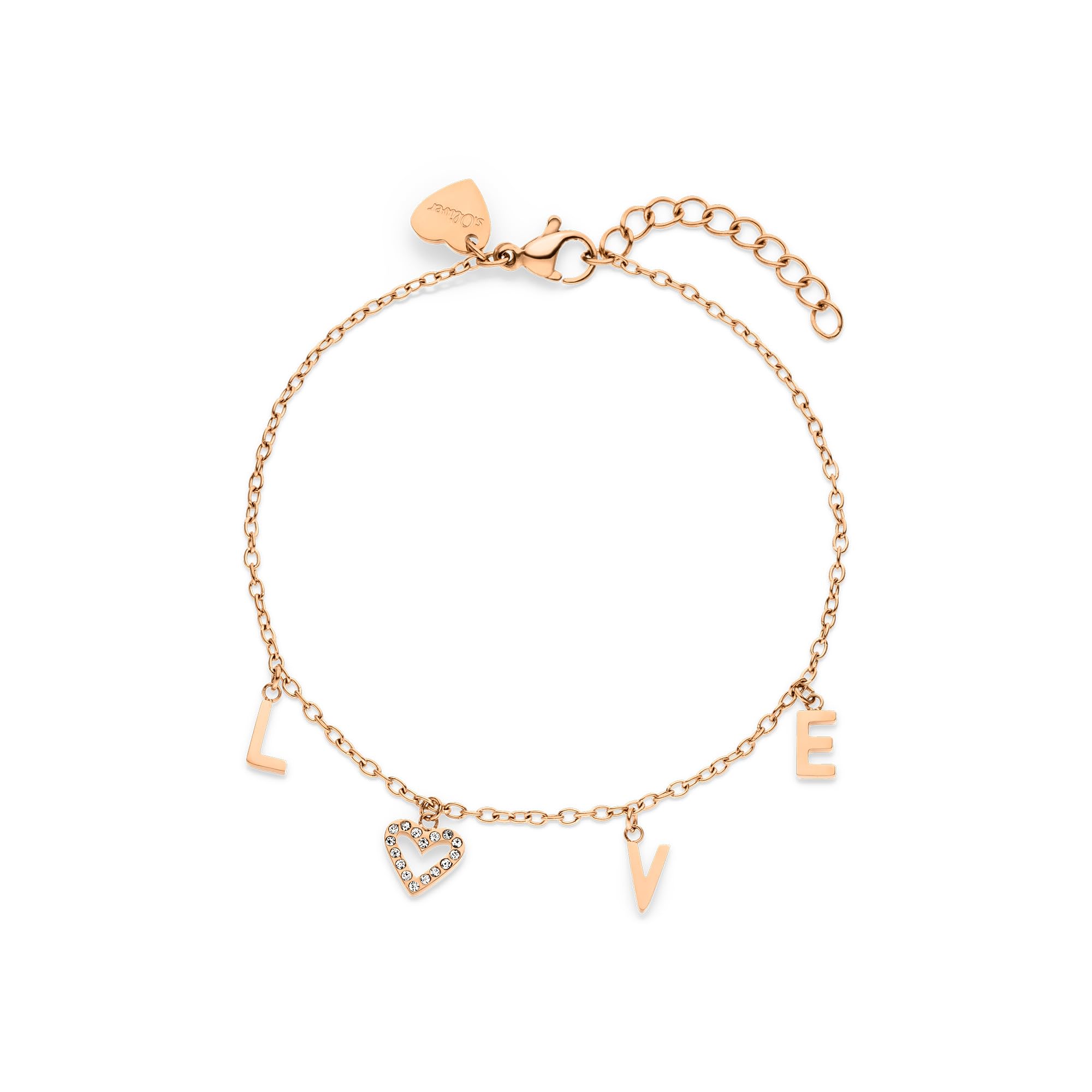 s.Oliver Damen Schmuck – Halsketten & Armbänder mit LOVE-Anhänger aus Edelstahl in verschiedenen Farben - Romantische Geschenkidee