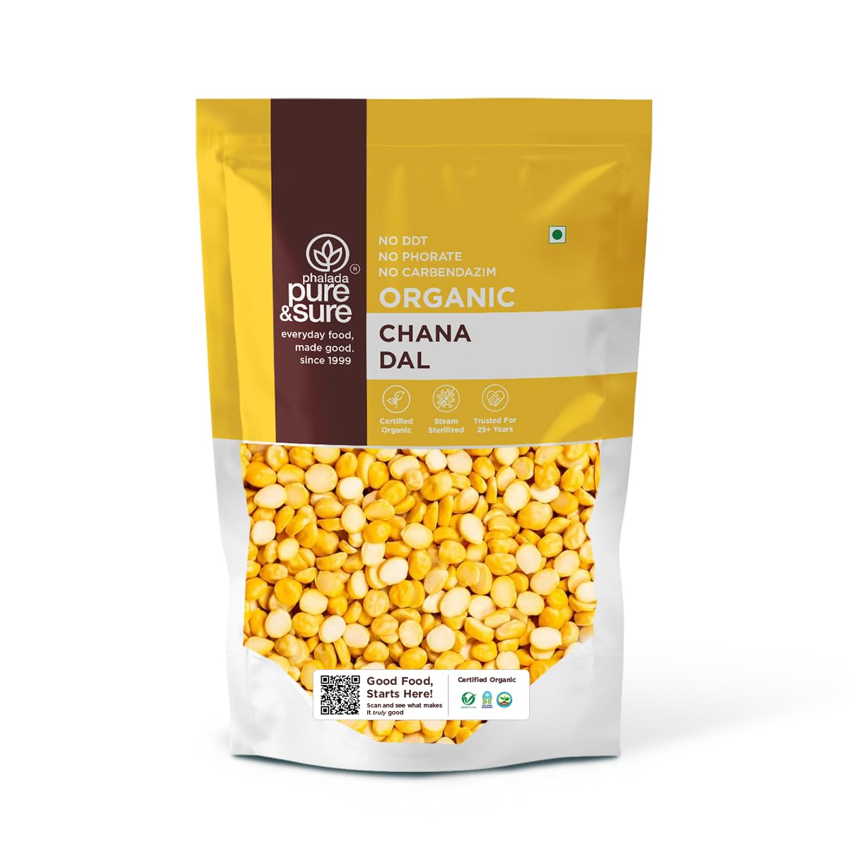 Pure & Sure Organic Chana Dal | Healthy & Wholesome Organic Pulses | Rich in Fiber, High Protein, No Preservatives | 500gm